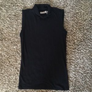 Black mock neck tank